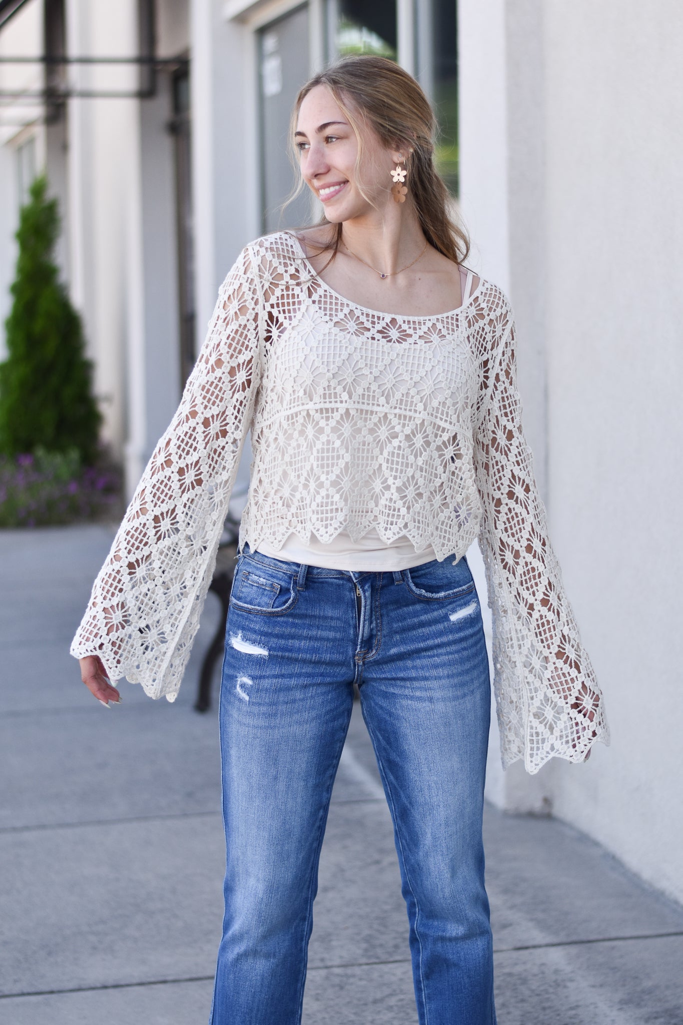 Sunshine Crochet Pullover Top