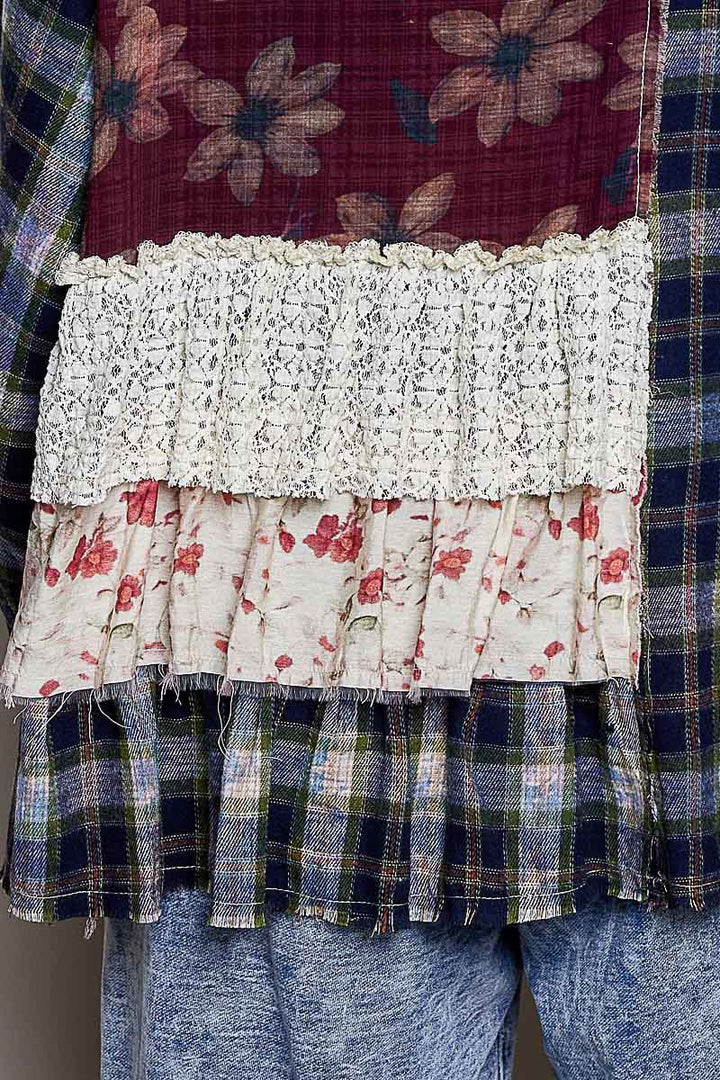 Pol Patchwork Button-Up Shirt