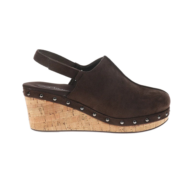 Corky's Chocolate Faux Suede Make Em Blush Wedges