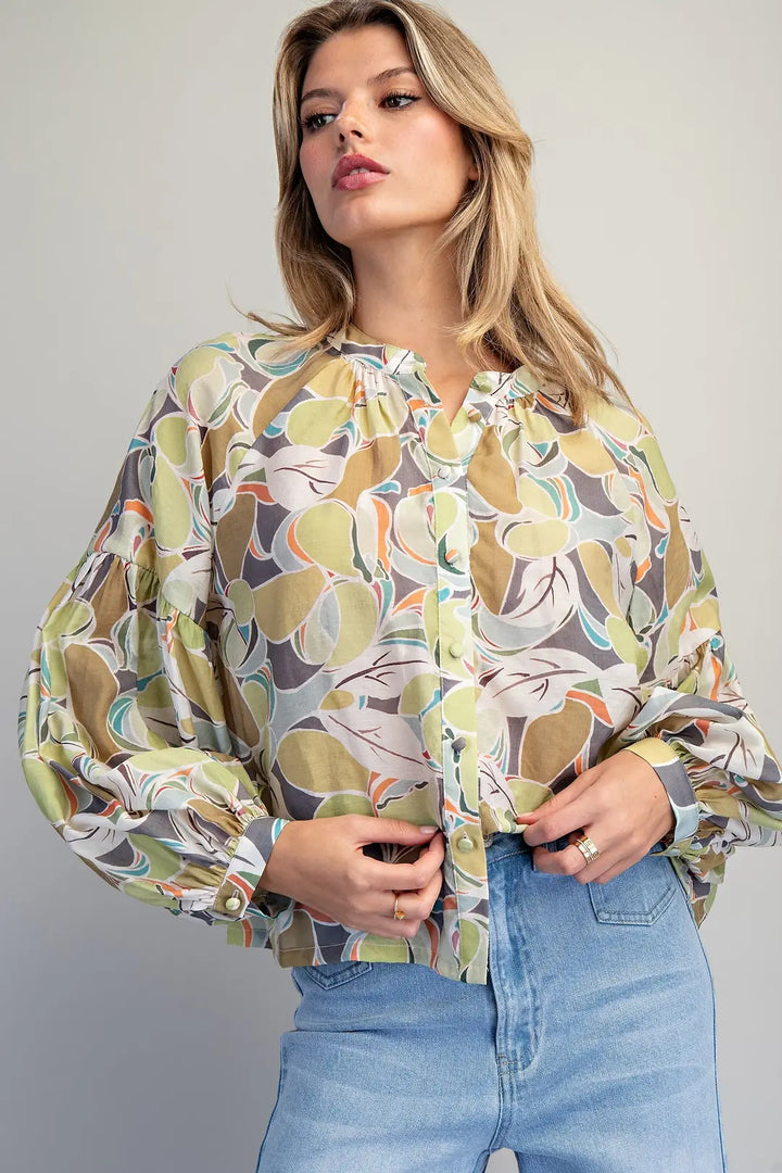 Citrus Swirl Blouse