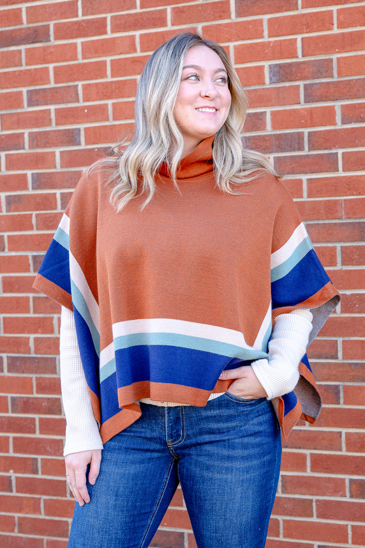 THML Driftwood Colorblock Poncho