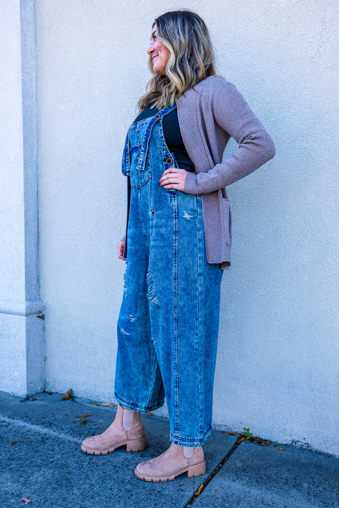 Easel Carefree Denim Overalls