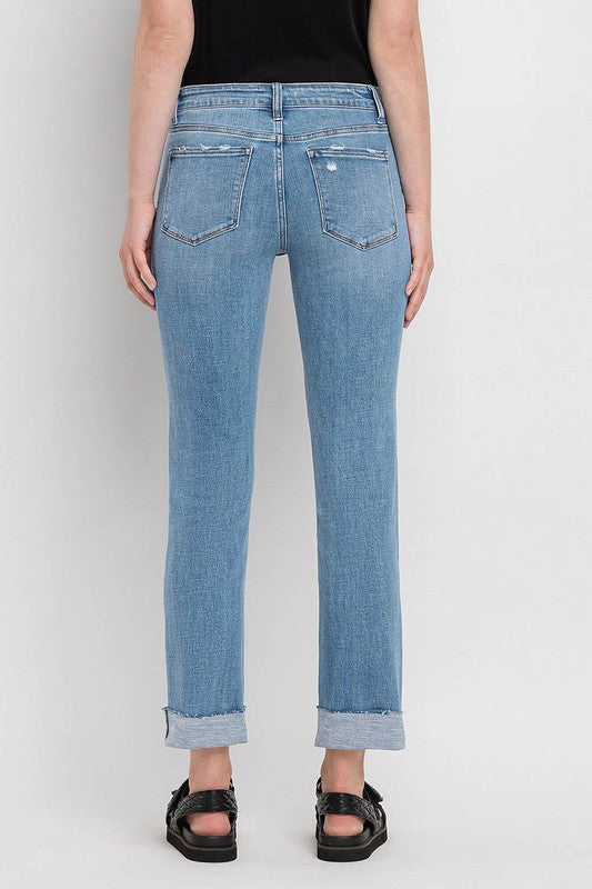 Flying Monkey Cuffed Crop Straight Jean