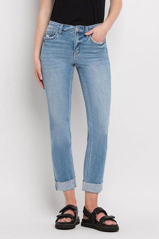 Flying Monkey Cuffed Crop Straight Jean