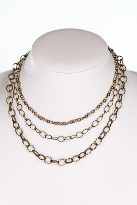 Cybil Bronze Layered Necklace