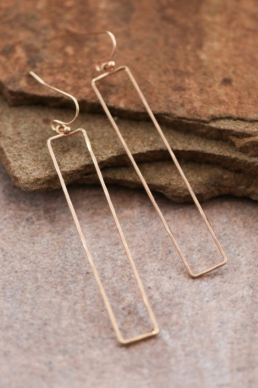 Gold Bar Wire Earrings