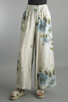 Tempo Paris Floral Linen Smocked Pants