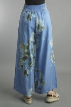 Tempo Paris Floral Linen Smocked Pants