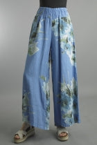 Tempo Paris Floral Linen Smocked Pants