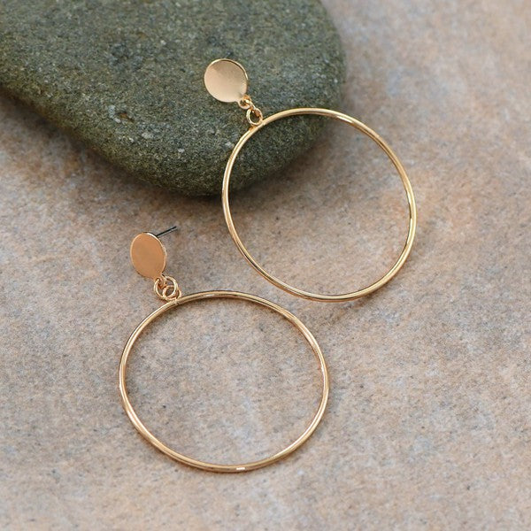 Metal Wire Round Drop Earrings