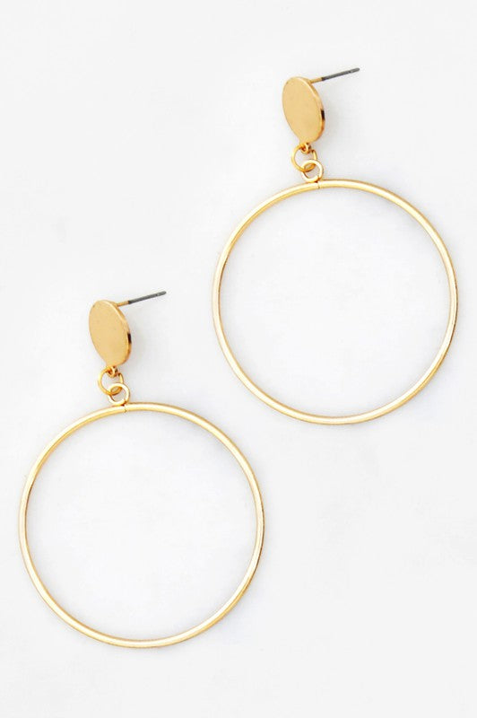 Metal Wire Round Drop Earrings