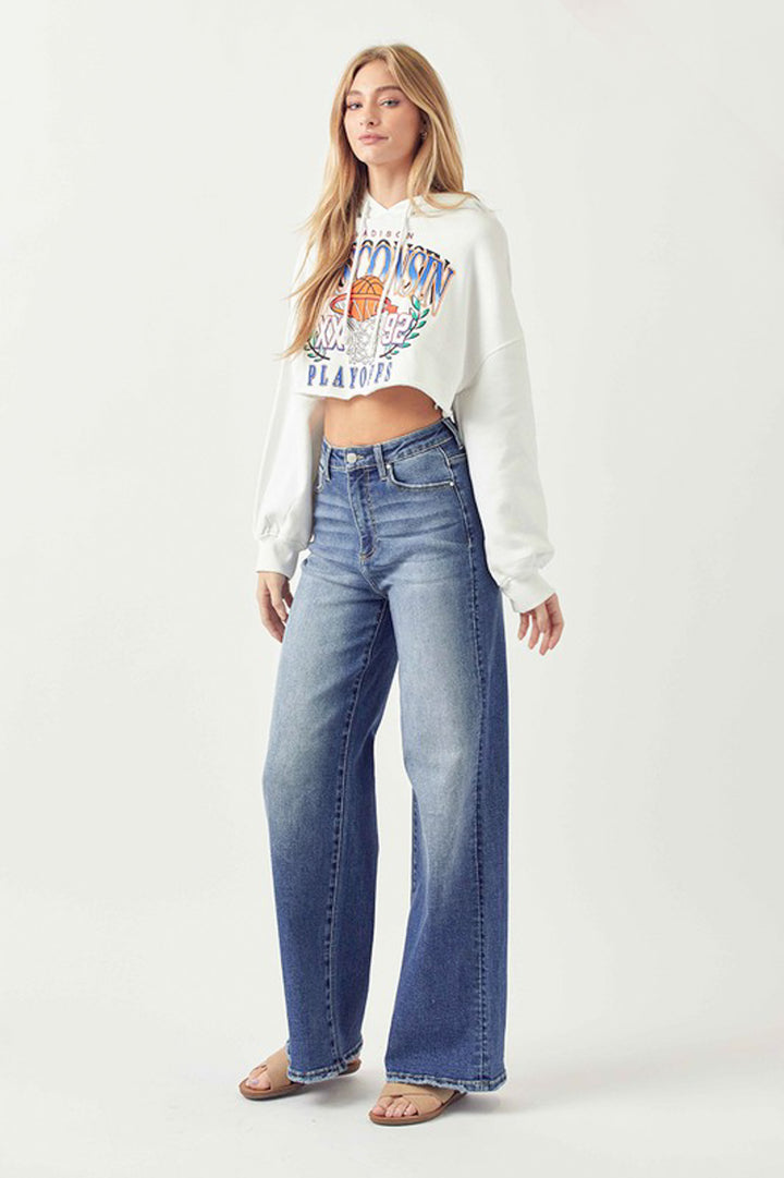 Risen Wide Leg Jeans