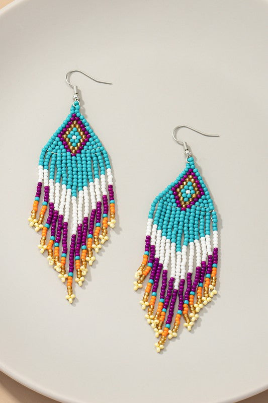 Moon Dance Boho Seed Bead Earrings