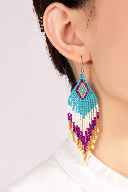 Moon Dance Boho Seed Bead Earrings