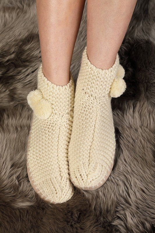 Hand Knitted Snowflake Slipper