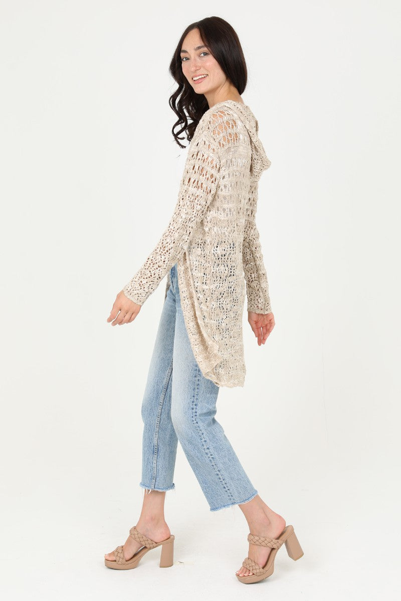 Boho Dreamer Hooded Crochet Cardigan