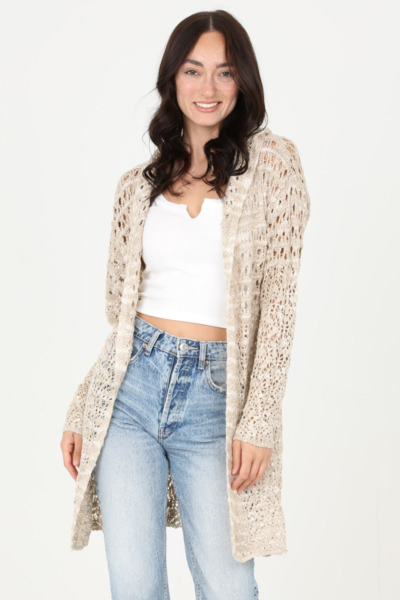 Boho Dreamer Hooded Crochet Cardigan