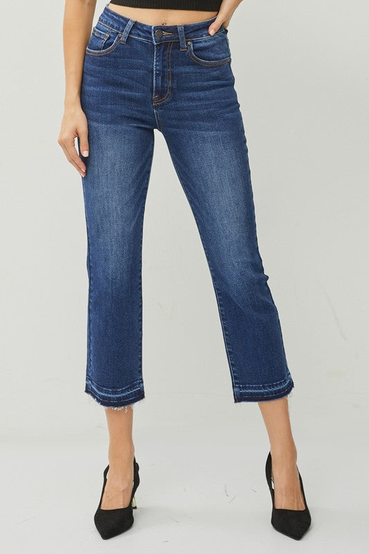 Risen High-Rise Relaxed Straight Crop Jeans