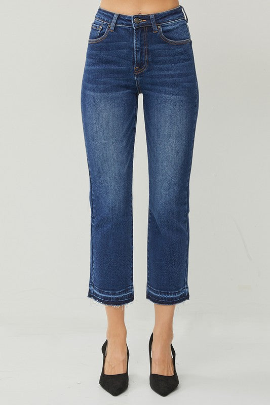 Risen High-Rise Relaxed Straight Crop Jeans