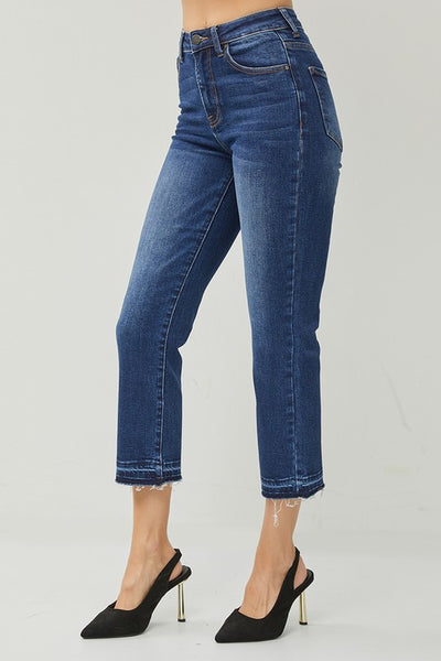 Risen High-Rise Relaxed Straight Crop Jeans