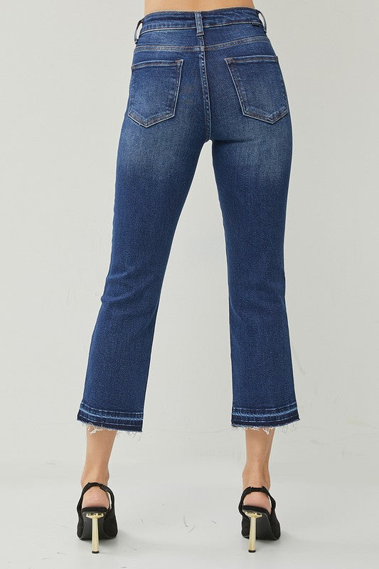 Risen High-Rise Relaxed Straight Crop Jeans