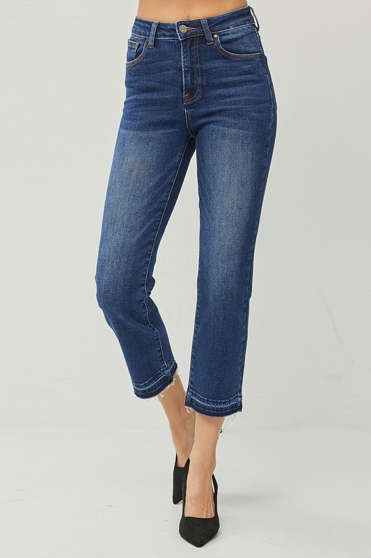 Risen High-Rise Relaxed Straight Crop Jeans