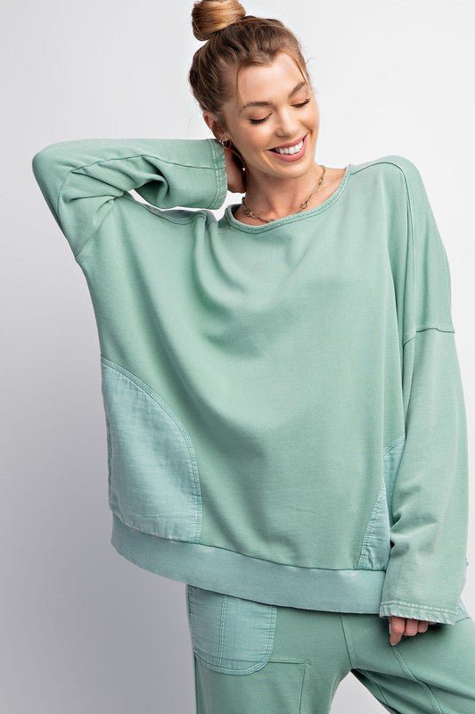 Get Comfy Mineral Washed Terry Pull Over