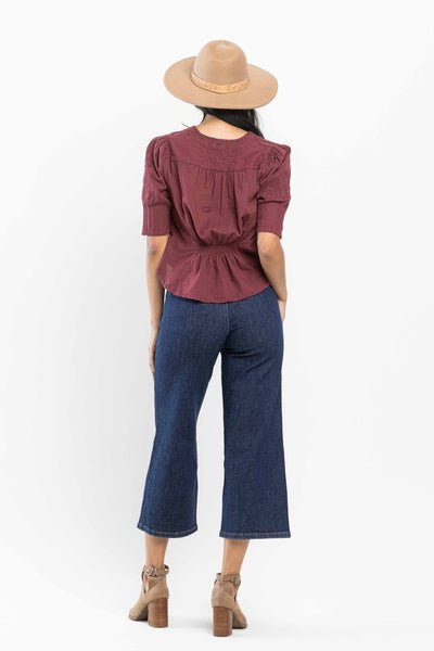Judy Blue Tummy Control Tailored Crop Wide Jean