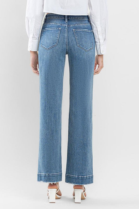 Wide Leg Denim Trousers by Flying Monkey