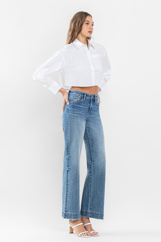 Wide Leg Denim Trousers by Flying Monkey