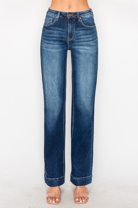 Risen High Rise Straight Jeans