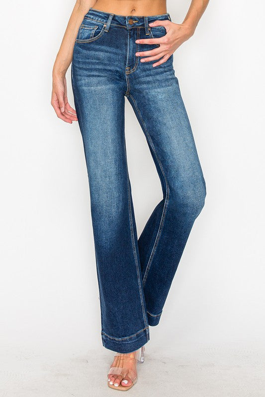 Risen High Rise Straight Jeans