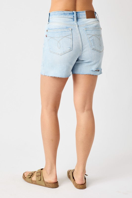 Judy Blue High Waist Shorts with Destroy at Back