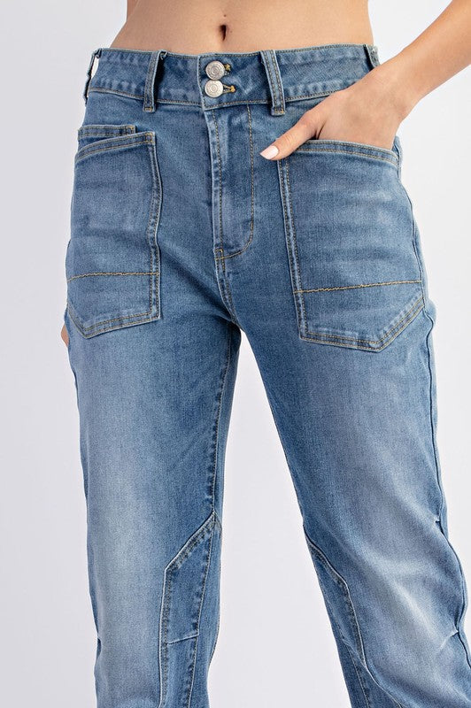 Seamed Slim Leg Jean