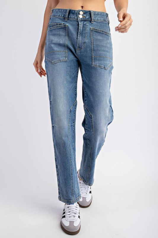 Seamed Slim Leg Jean