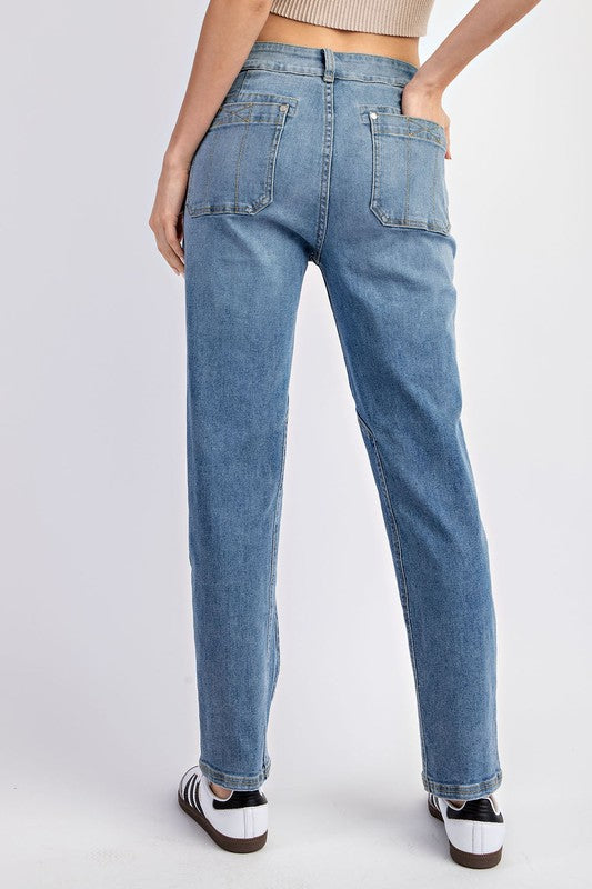 Seamed Slim Leg Jean