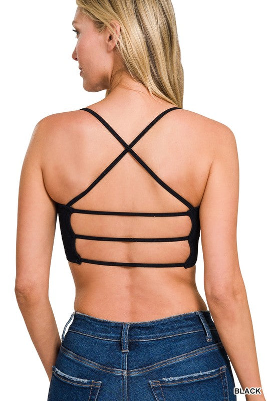 Seamless Ribbed 3-strap & Cross Back Bralette