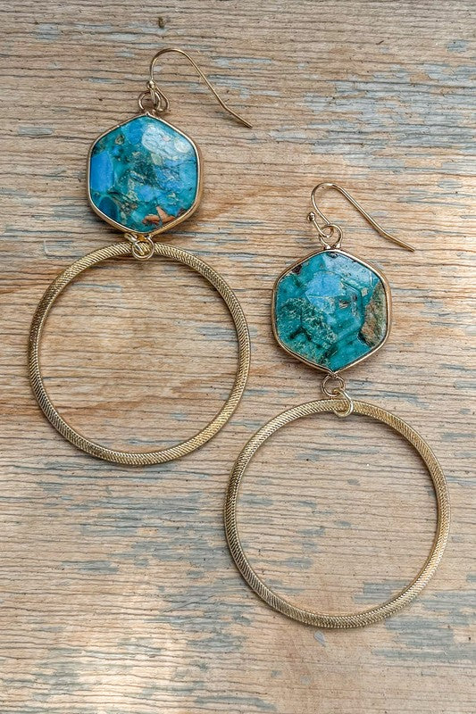 Janet Hoop Turq Earrings