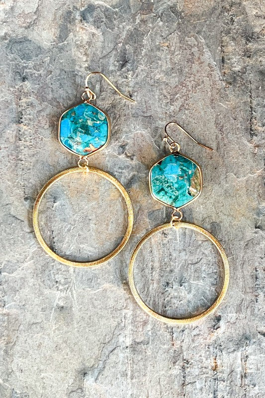 Janet Hoop Turq Earrings
