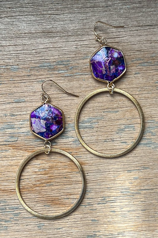 Janet Hoop Purple Earrings