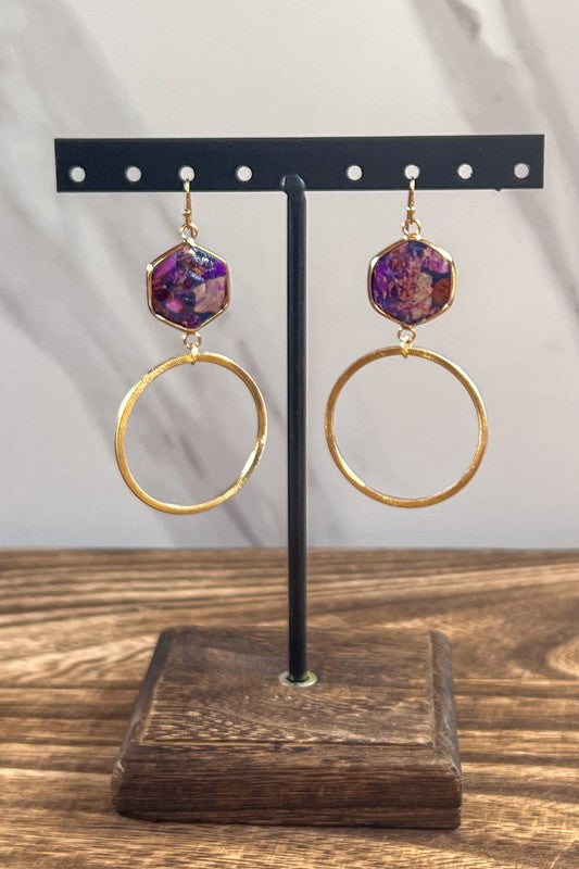 Janet Hoop Purple Earrings