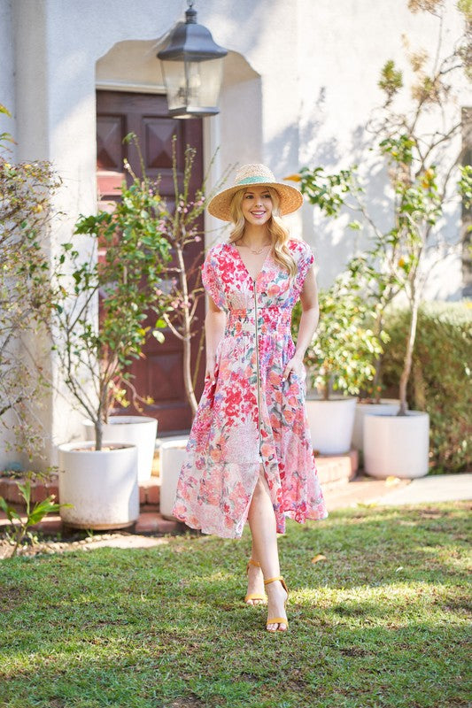 Bayside Florals Midi Dress