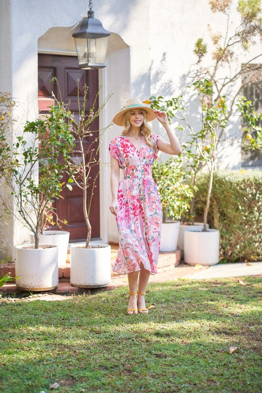 Bayside Florals Midi Dress