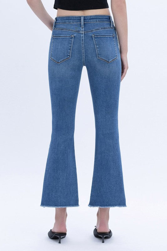 Vervet by Flying Monkey Step Hem Crop Flare Jeans