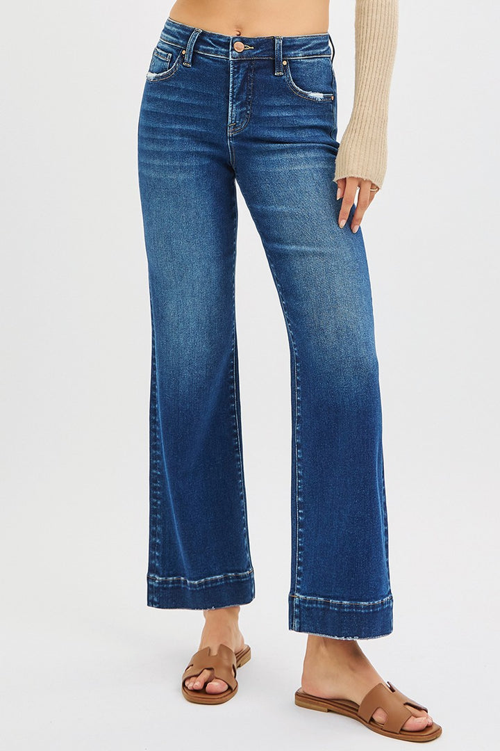 Risen Tummy Control Ankle Straight Jeans