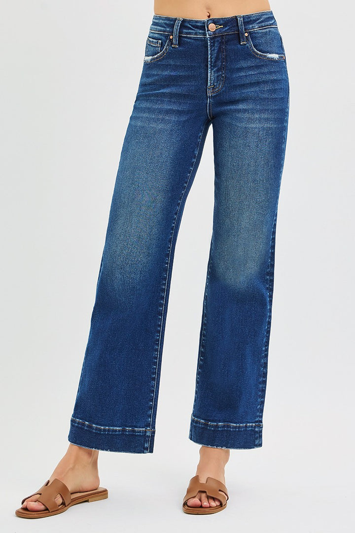 Risen Tummy Control Ankle Straight Jeans