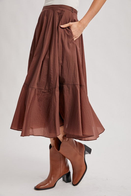 Mocha Grace Midi Skirt