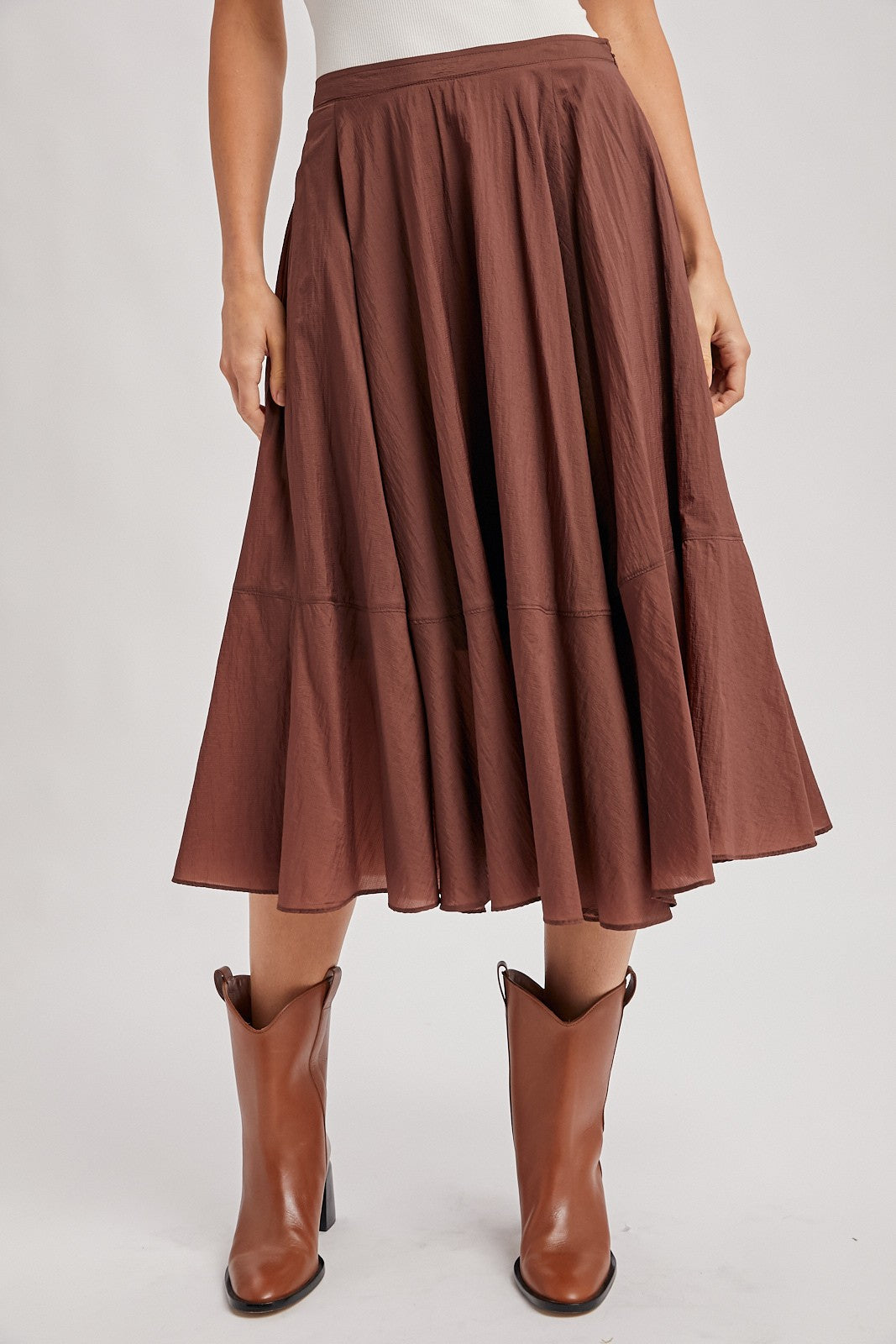 Mocha Grace Midi Skirt