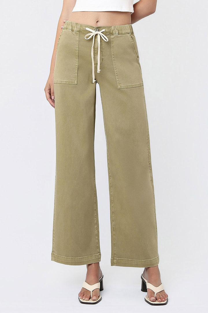 Vervet Haven Drawstring Wide-Leg Jeans