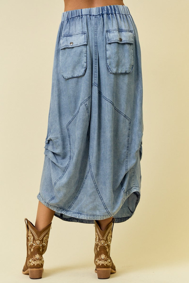 Boho Utility Midi Skirt
